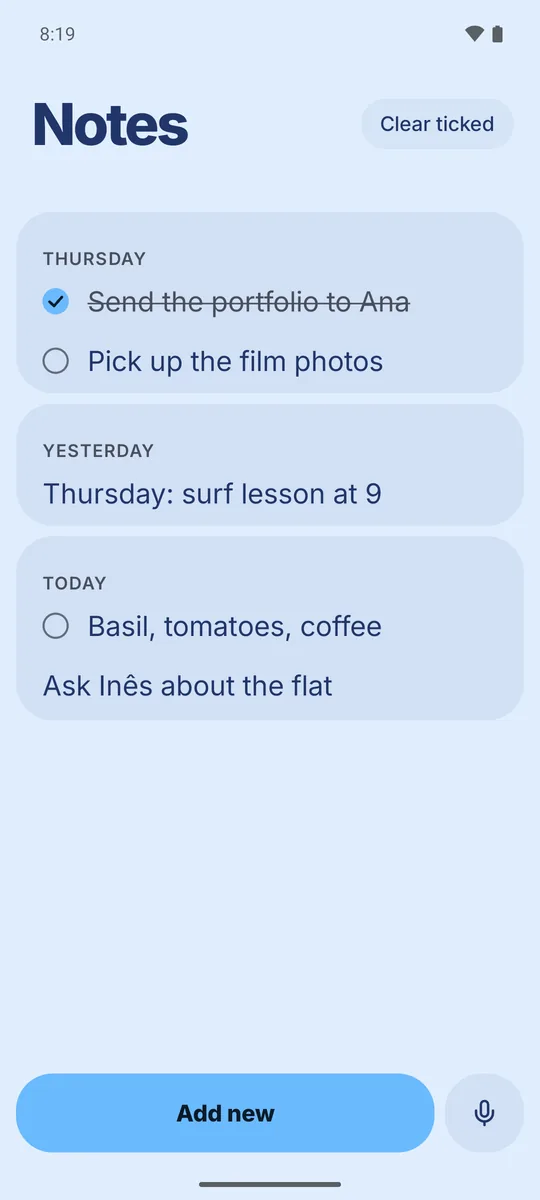 Die Notizen von Tide in Tiefsee, Pastell, auf einem Handy in Lissabon.